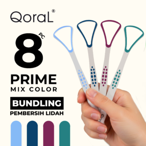 8 pc QoraL PRIME pembersih lidah tipe medium (MIX color)